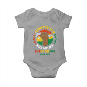 Black Freedom Juneteenth Baby Onesie Breaking Every Chain Since 1865 TS09 Sport Gray Print Your Wear