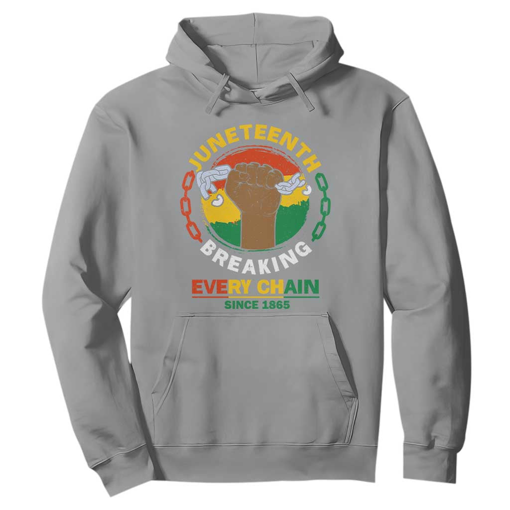 Juneteenth Hoodie Breaking Every Chain Since 1865 TS09 Sport Gray Print Your Wear
