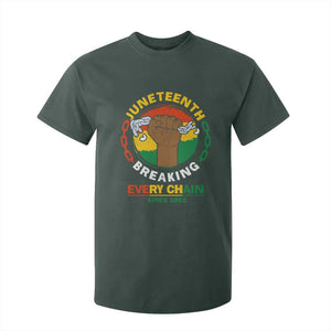 Black Freedom Juneteenth T Shirt For Kid Breaking Every Chain Since 1865 TS09 Dark Forest Green Print Your Wear