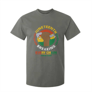 Black Freedom Juneteenth T Shirt For Kid Breaking Every Chain Since 1865 TS09 Military Green Print Your Wear