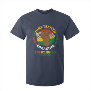 Black Freedom Juneteenth T Shirt For Kid Breaking Every Chain Since 1865 TS09 Navy Print Your Wear