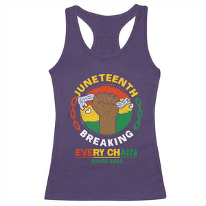 Black Freedom Juneteenth Racerback Tank Top Breaking Every Chain Since 1865 TS09 Purple Print Your Wear