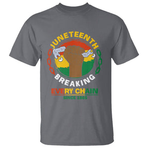 Juneteenth T Shirt Breaking Every Chain Since 1865 TS09 Charcoal Print Your Wear