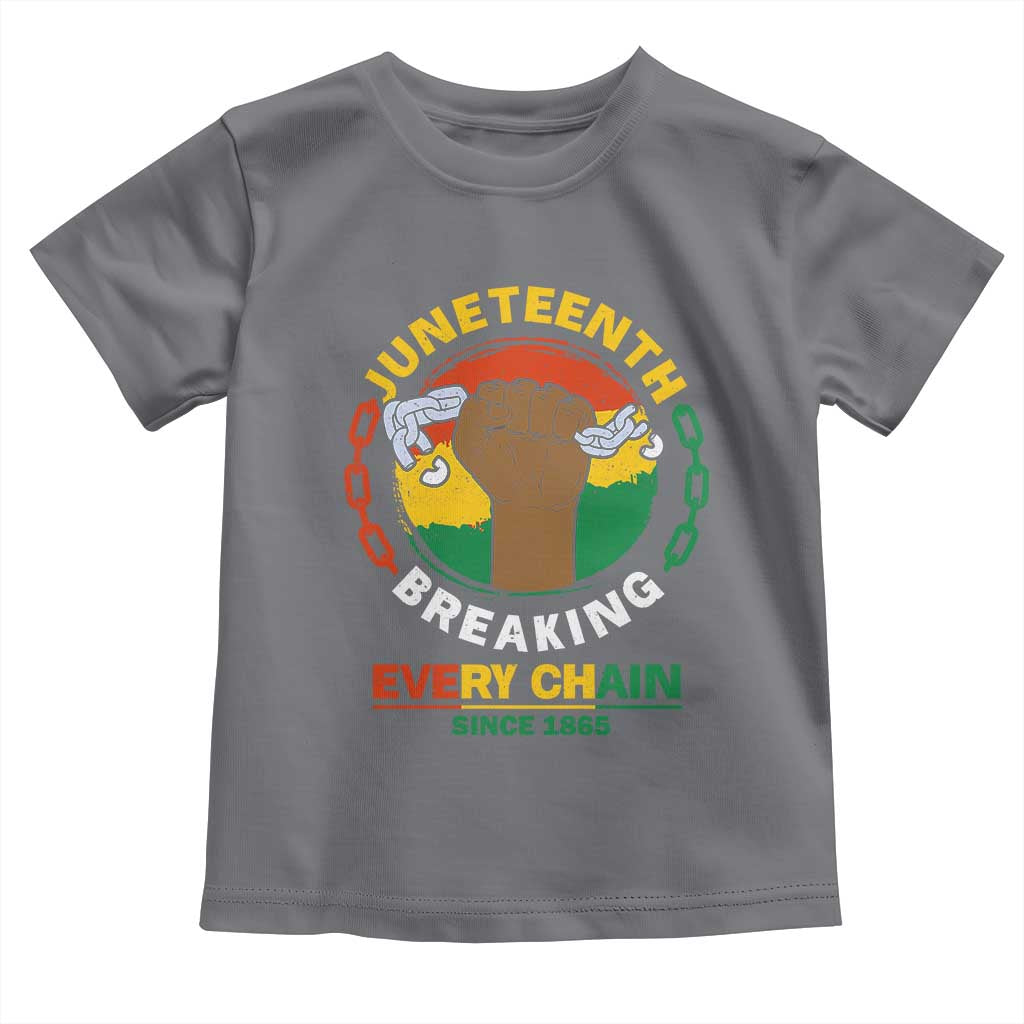 Black Freedom Juneteenth Toddler T Shirt Breaking Every Chain Since 1865 TS09 Charcoal Print Your Wear