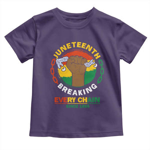 Black Freedom Juneteenth Toddler T Shirt Breaking Every Chain Since 1865 TS09 Purple Print Your Wear