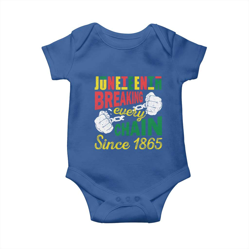 Black Pride Juneteenth Baby Onesie Breaking Every Chain Since 1865 TS09 Royal Blue Print Your Wear