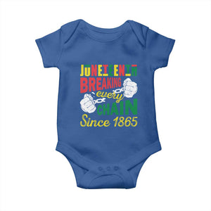 Black Pride Juneteenth Baby Onesie Breaking Every Chain Since 1865 TS09 Royal Blue Print Your Wear