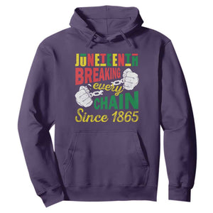 Juneteenth Hoodie Breaking Every Chain Since 1866 TS09 Purple Print Your Wear