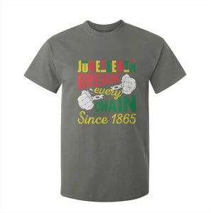 Black Pride Juneteenth T Shirt For Kid Breaking Every Chain Since 1865 TS09 Military Green Print Your Wear