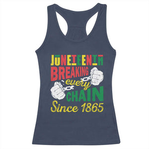 Black Pride Juneteenth Racerback Tank Top Breaking Every Chain Since 1865 TS09 Navy Print Your Wear