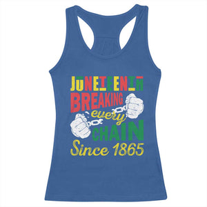 Black Pride Juneteenth Racerback Tank Top Breaking Every Chain Since 1865 TS09 Royal Blue Print Your Wear