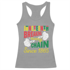 Black Pride Juneteenth Racerback Tank Top Breaking Every Chain Since 1865 TS09 Sport Gray Print Your Wear