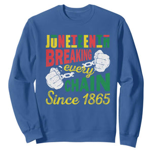 Juneteenth Sweatshirt Breaking Every Chain Since 1866 TS09 Royal Blue Print Your Wear