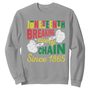 Juneteenth Sweatshirt Breaking Every Chain Since 1866 TS09 Sport Gray Print Your Wear