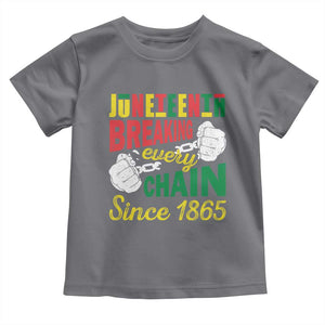 Black Pride Juneteenth Toddler T Shirt Breaking Every Chain Since 1865 TS09 Charcoal Print Your Wear