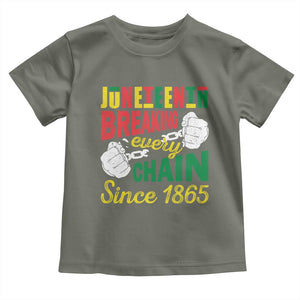 Black Pride Juneteenth Toddler T Shirt Breaking Every Chain Since 1865 TS09 Military Green Print Your Wear
