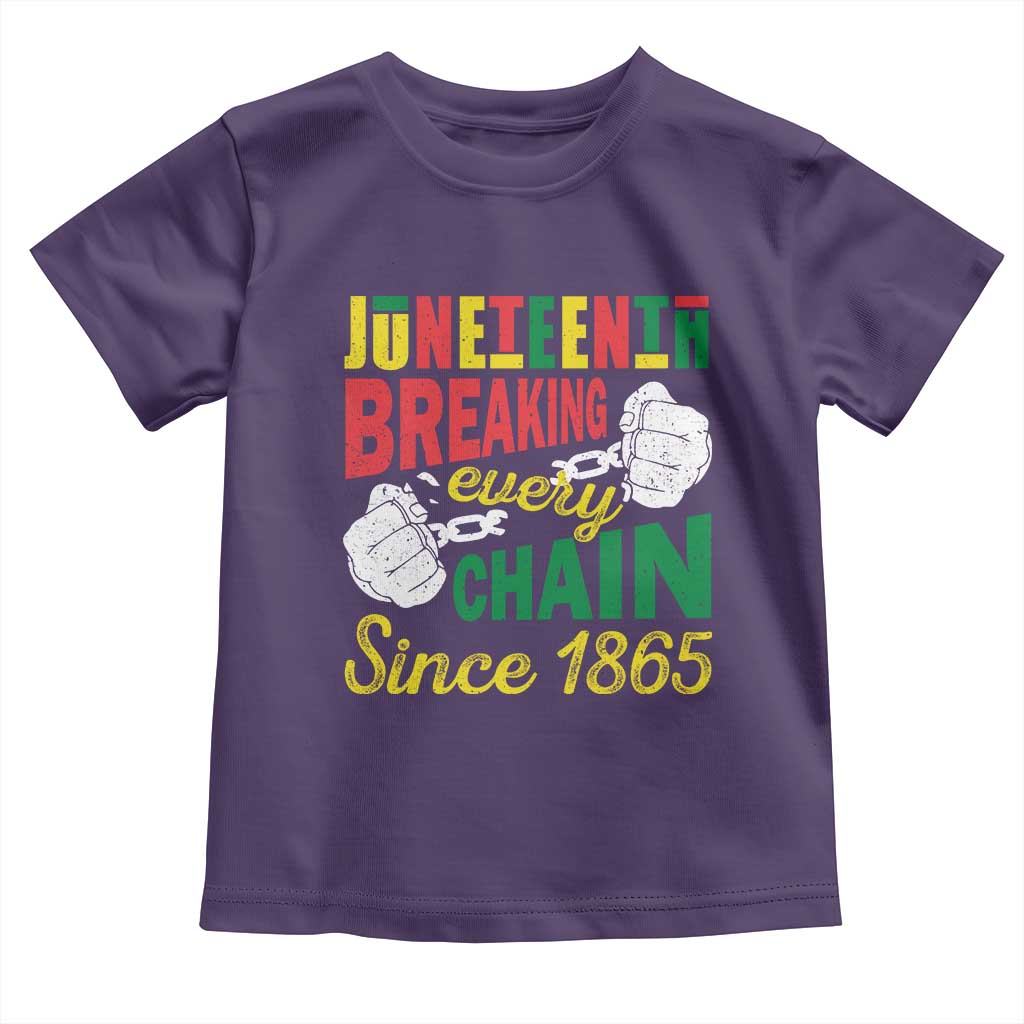 Black Pride Juneteenth Toddler T Shirt Breaking Every Chain Since 1865 TS09 Purple Print Your Wear