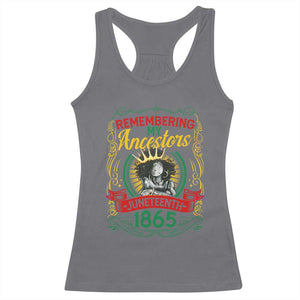 Black Women Pride Juneteenth Racerback Tank Top Remembering My Ancestors Melanin TS09 Charcoal Print Your Wear