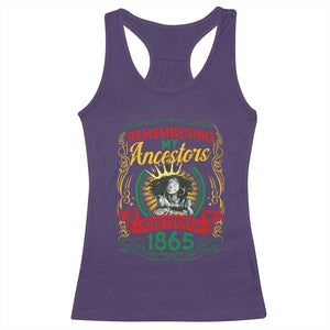 Black Women Pride Juneteenth Racerback Tank Top Remembering My Ancestors Melanin TS09 Purple Print Your Wear