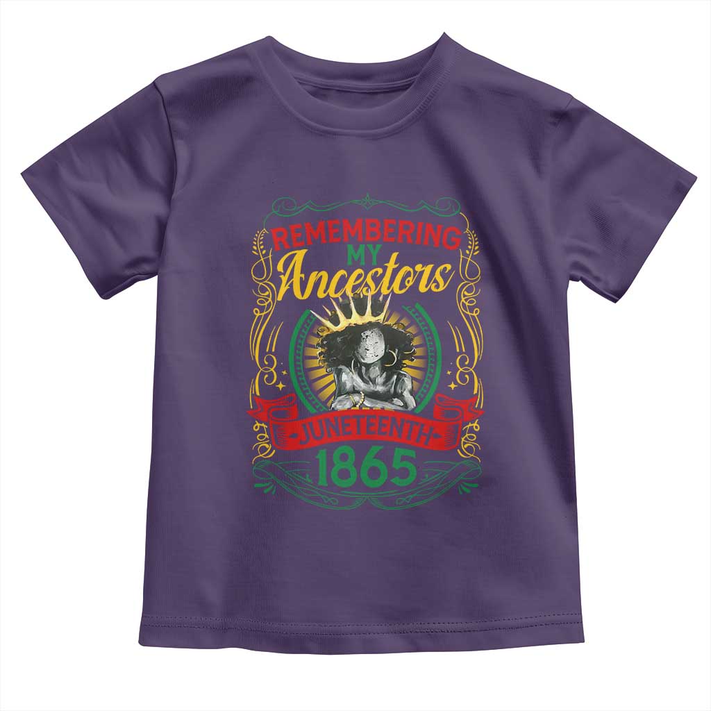 Black Women Pride Juneteenth Toddler T Shirt Remembering My Ancestors Melanin TS09 Purple Print Your Wear