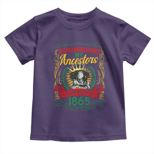Black Women Pride Juneteenth Toddler T Shirt Remembering My Ancestors Melanin TS09 Purple Print Your Wear