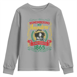 Black Women Pride Juneteenth Youth Sweatshirt Remembering My Ancestors Melanin TS09 Sport Gray Print Your Wear