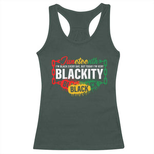 Black Pride Juneteenth Racerback Tank Top I'm Black Everyday But Today I'm Blackity Pride TS09 Dark Forest Green Print Your Wear