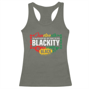 Black Pride Juneteenth Racerback Tank Top I'm Black Everyday But Today I'm Blackity Pride TS09 Military Green Print Your Wear