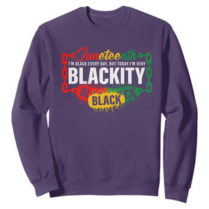 Juneteenth Sweatshirt I'm Black Everyday But Today I'm Blackity TS09 Purple Print Your Wear