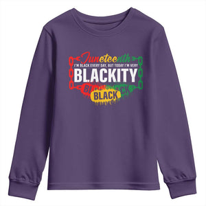 Black Pride Juneteenth Youth Sweatshirt I'm Black Everyday But Today I'm Blackity Pride TS09 Purple Print Your Wear