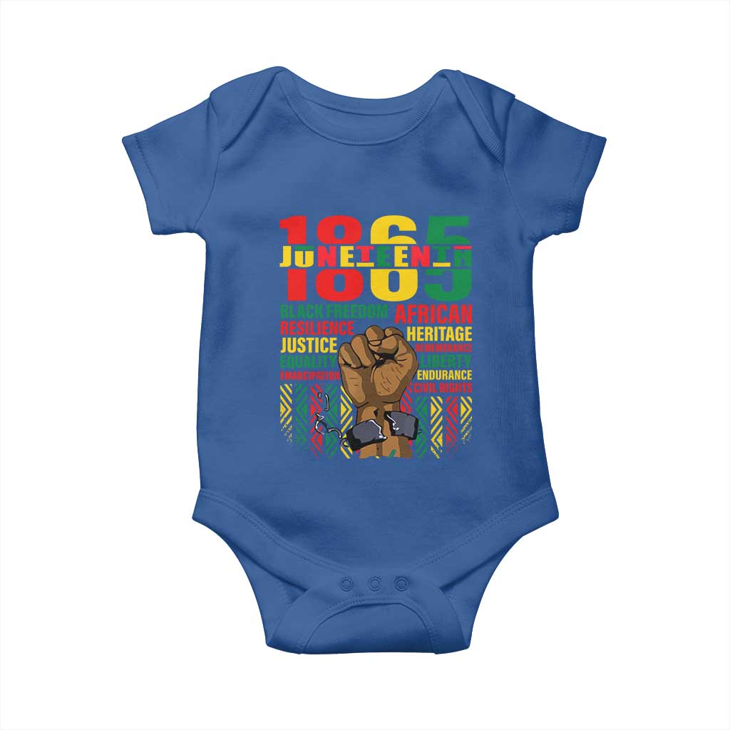 Juneteenth 1865 Baby Onesie Black Freedom African Resilience Remembrance TS09 Royal Blue Print Your Wear