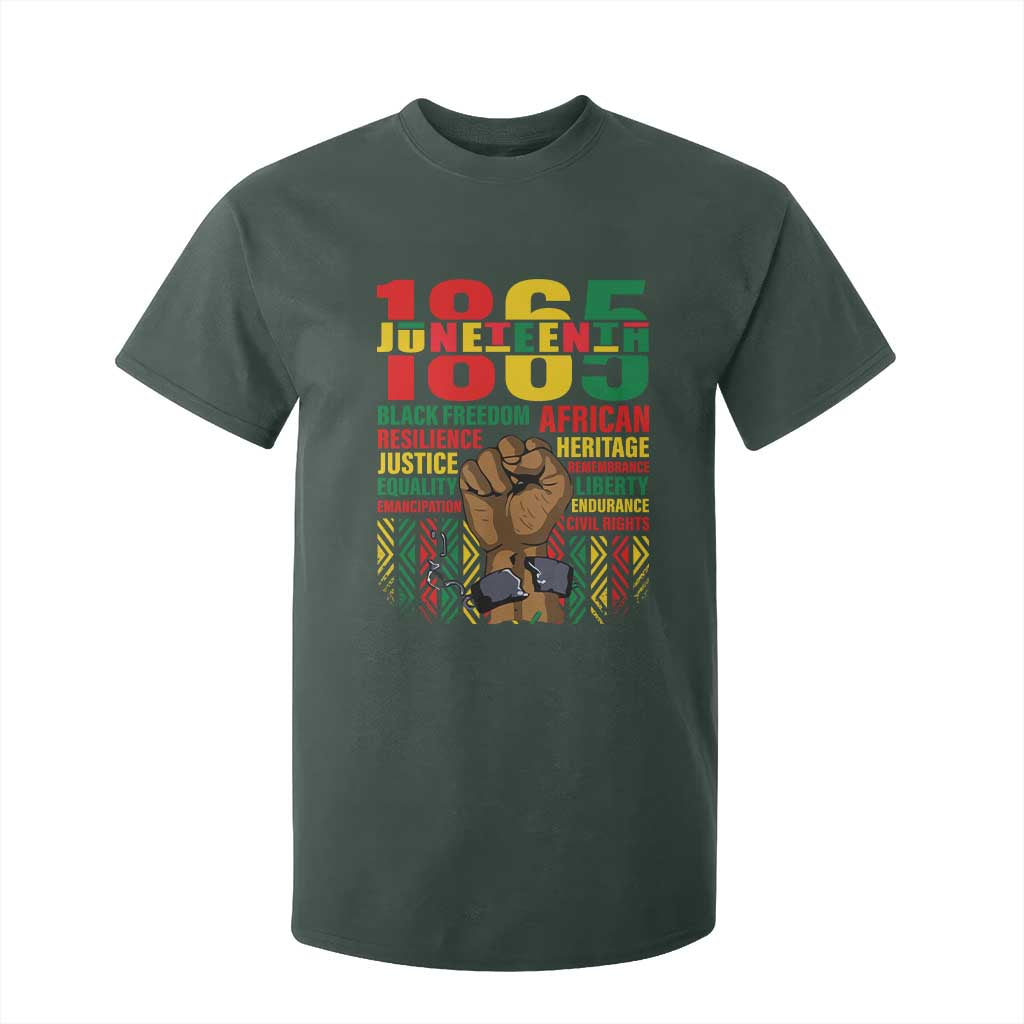 Juneteenth 1865 T Shirt For Kid Black Freedom African Resilience Remembrance TS09 Dark Forest Green Print Your Wear