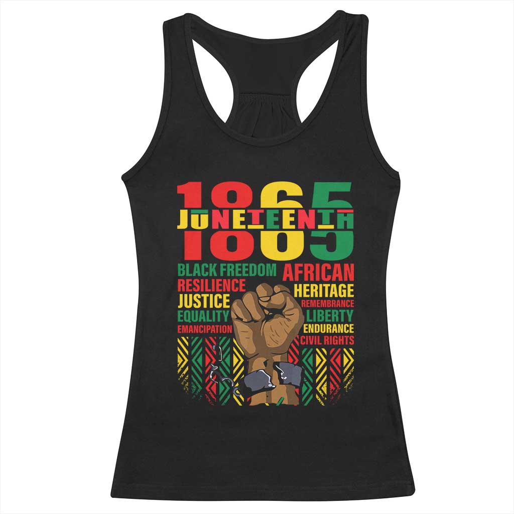 Juneteenth 1865 Racerback Tank Top Black Freedom African Resilience Remembrance TS09 Black Print Your Wear