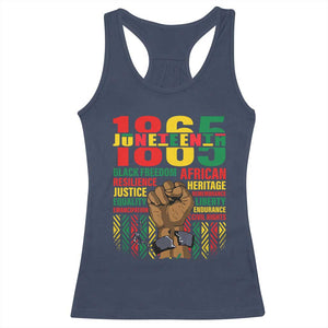 Juneteenth 1865 Racerback Tank Top Black Freedom African Resilience Remembrance TS09 Navy Print Your Wear