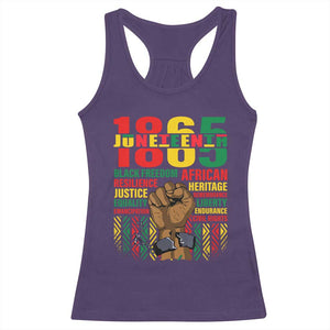 Juneteenth 1865 Racerback Tank Top Black Freedom African Resilience Remembrance TS09 Purple Print Your Wear