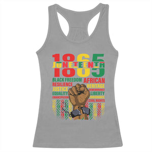Juneteenth 1865 Racerback Tank Top Black Freedom African Resilience Remembrance TS09 Sport Gray Print Your Wear
