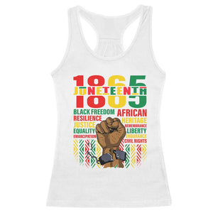 Juneteenth 1865 Racerback Tank Top Black Freedom African Resilience Remembrance TS09 White Print Your Wear