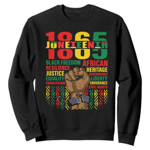 Juneteenth Sweatshirt 1865 Black Freedom African Resilience Remembrance TS09 Black Print Your Wear
