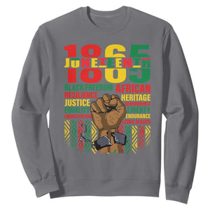 Juneteenth Sweatshirt 1865 Black Freedom African Resilience Remembrance TS09 Charcoal Print Your Wear