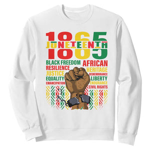 Juneteenth Sweatshirt 1865 Black Freedom African Resilience Remembrance TS09 White Print Your Wear