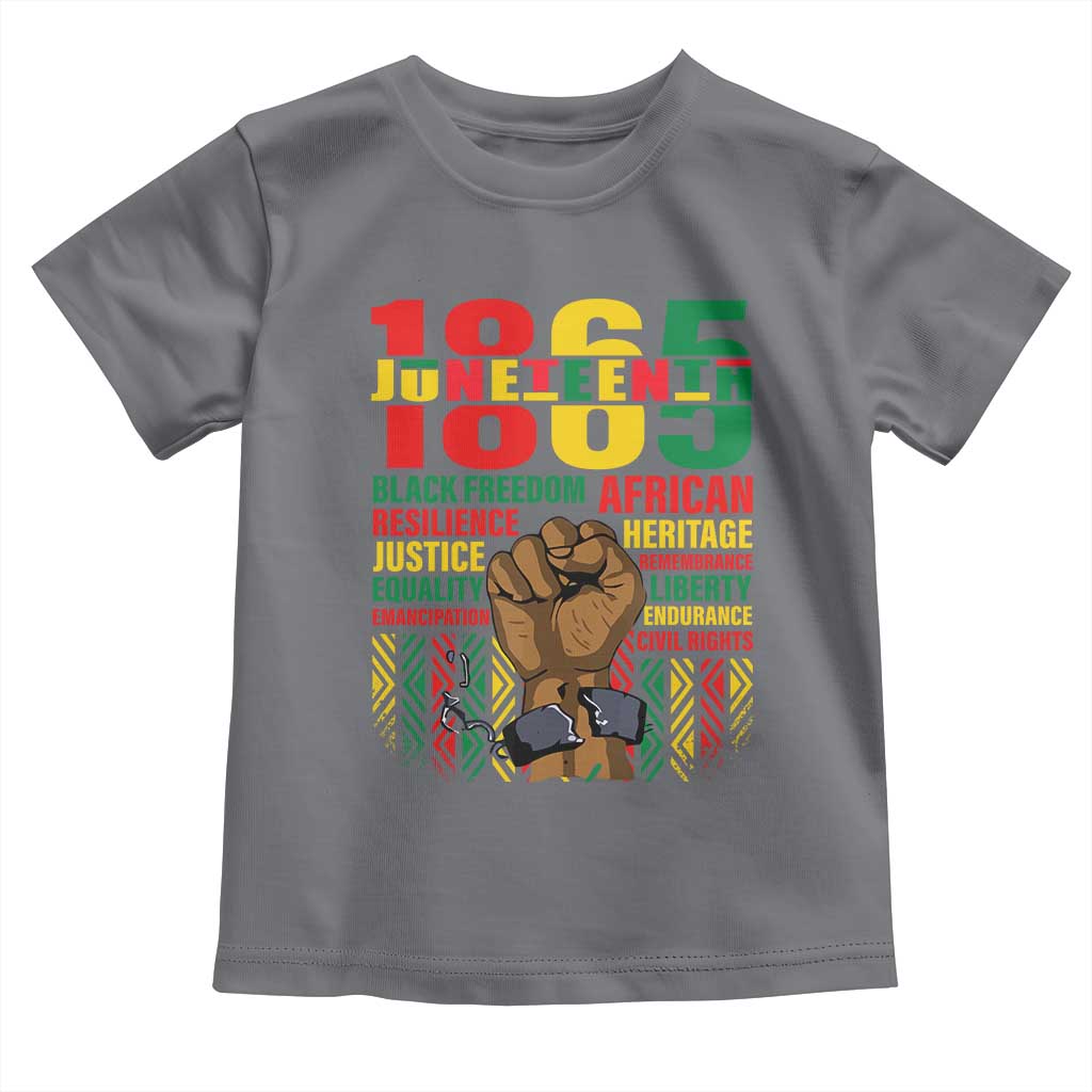 Juneteenth 1865 Toddler T Shirt Black Freedom African Resilience Remembrance TS09 Charcoal Print Your Wear