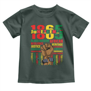 Juneteenth 1865 Toddler T Shirt Black Freedom African Resilience Remembrance TS09 Dark Forest Green Print Your Wear