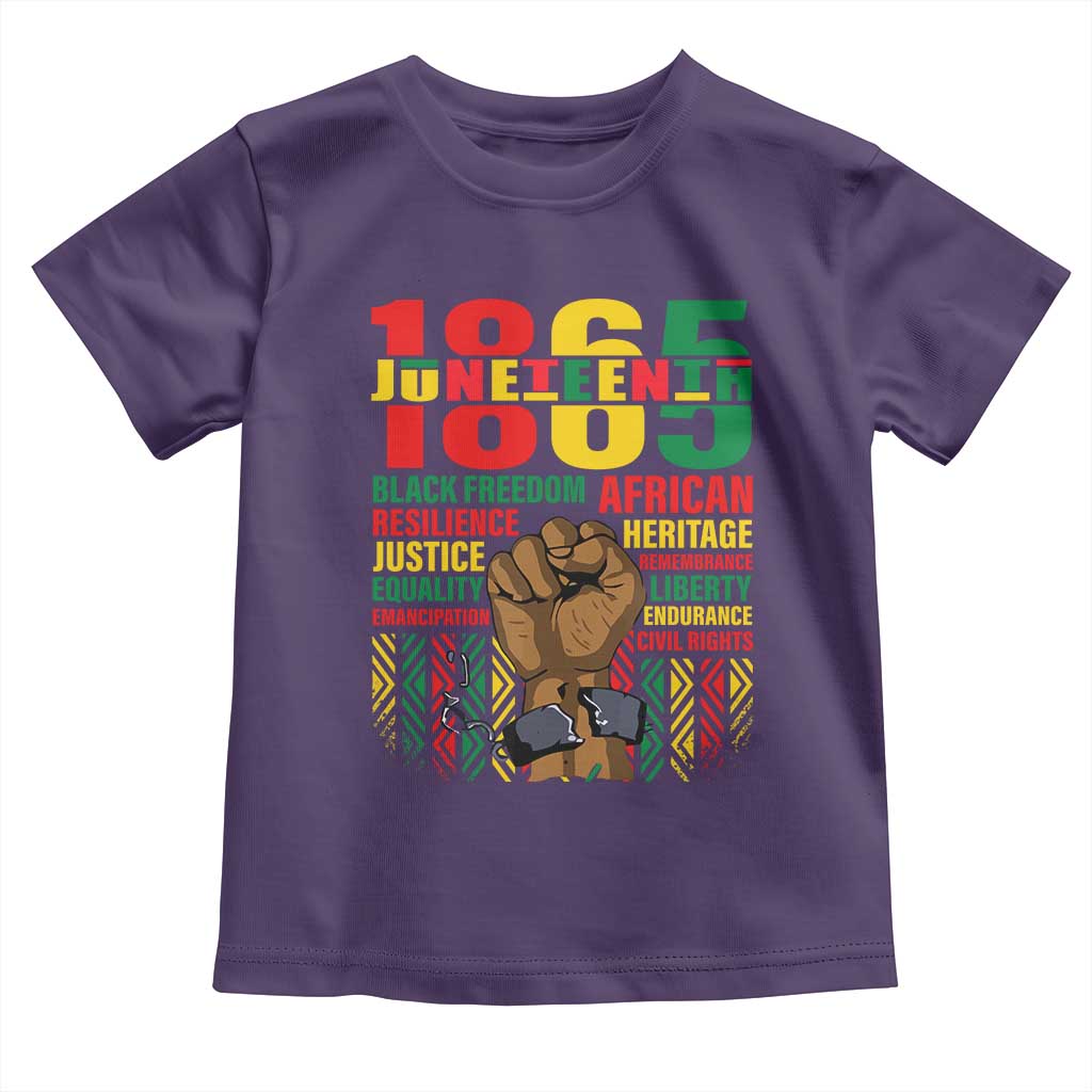 Juneteenth 1865 Toddler T Shirt Black Freedom African Resilience Remembrance TS09 Purple Print Your Wear