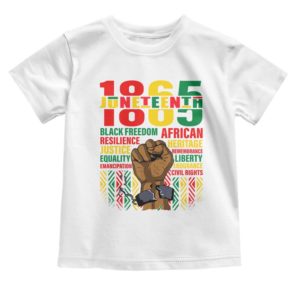 Juneteenth 1865 Toddler T Shirt Black Freedom African Resilience Remembrance TS09 White Print Your Wear