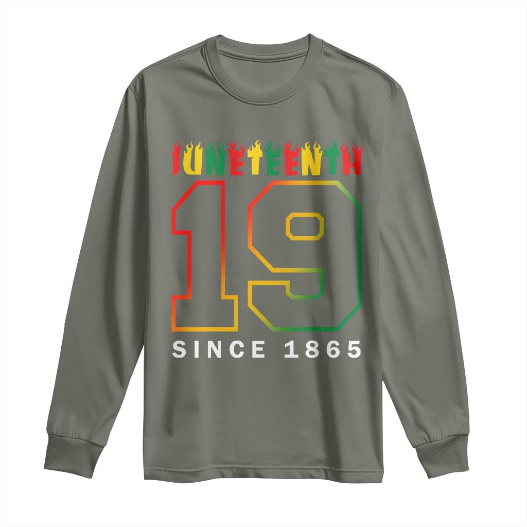 Melanin Black Freedom Juneteenth 1865 Long Sleeve Shirt TS09 Military Green Print Your Wear