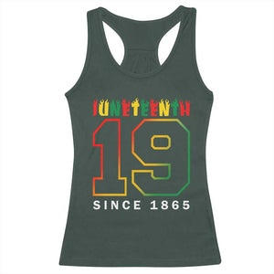 Melanin Black Freedom Juneteenth 1865 Racerback Tank Top TS09 Dark Forest Green Print Your Wear