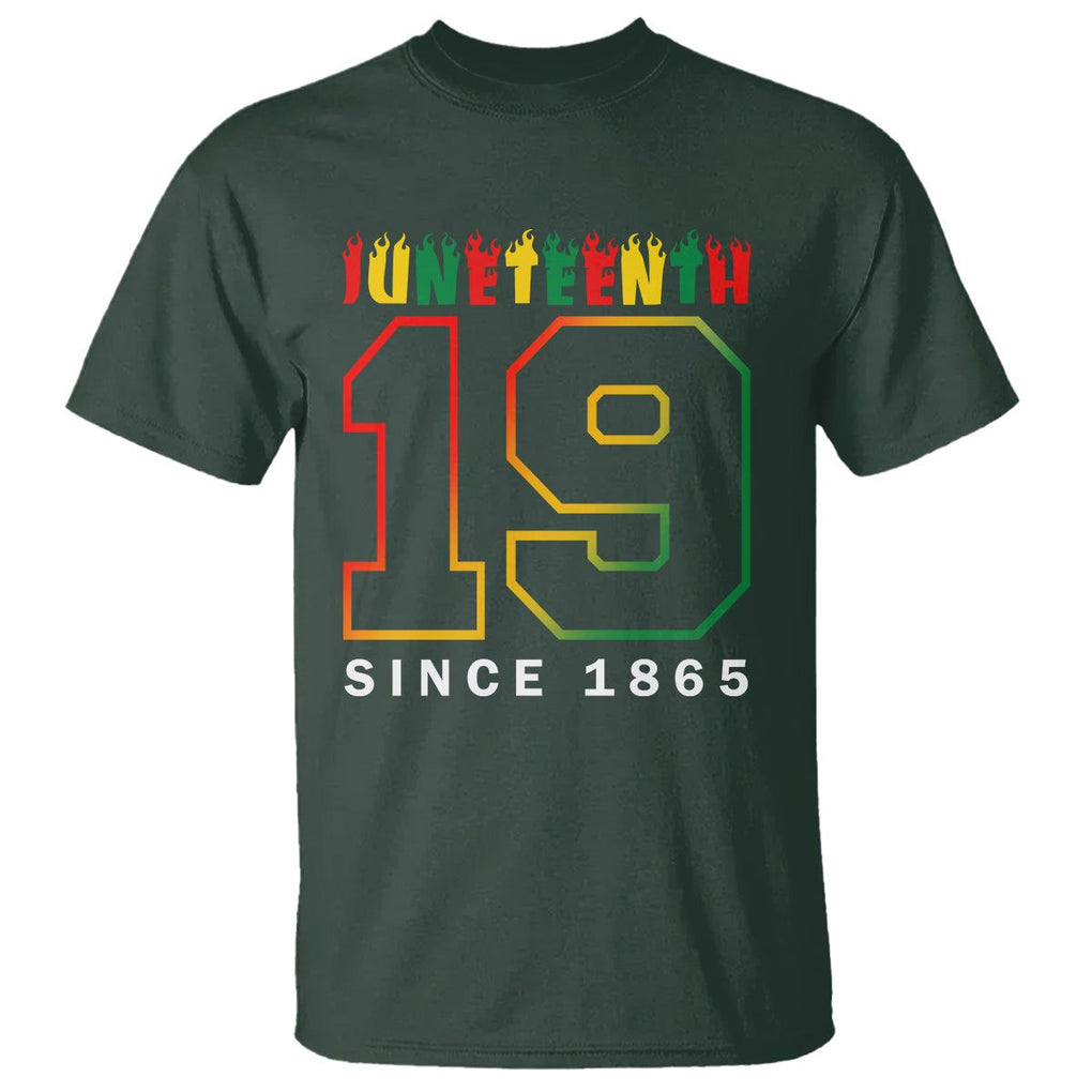Juneteenth T Shirt 19th 1865 Melanin Black Freedom TS09 Dark Forest Green Print Your Wear