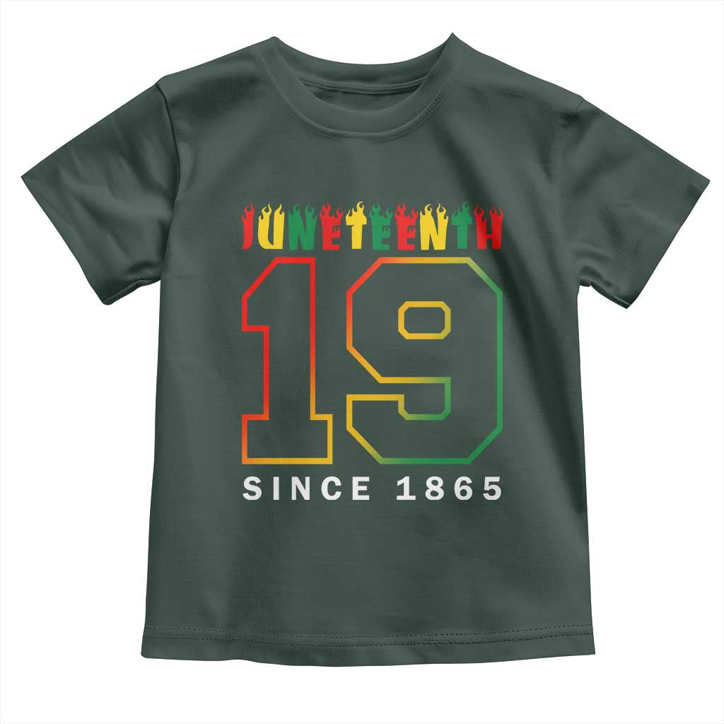 Melanin Black Freedom Juneteenth 1865 Toddler T Shirt TS09 Dark Forest Green Print Your Wear