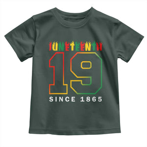 Melanin Black Freedom Juneteenth 1865 Toddler T Shirt TS09 Dark Forest Green Print Your Wear