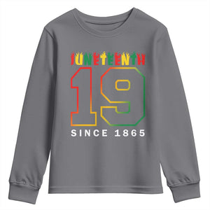 Melanin Black Freedom Juneteenth 1865 Youth Sweatshirt TS09 Charcoal Print Your Wear